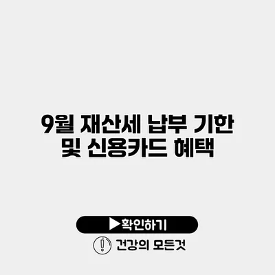9월 재산세 납부 기한 및 신용카드 혜택