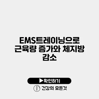 EMS트레이닝으로 근육량 증가와 체지방 감소