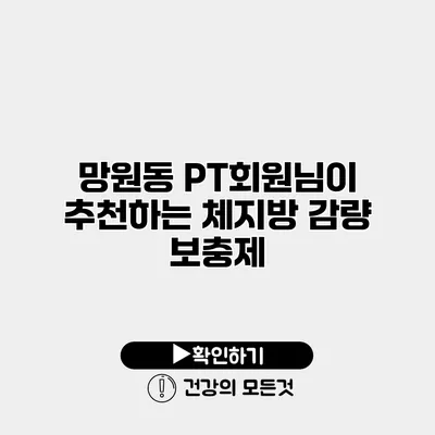 망원동 PT회원님이 추천하는 체지방 감량 보충제