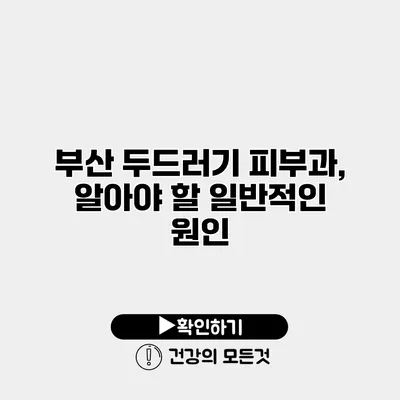 부산 두드러기 피부과, 알아야 할 일반적인 원인