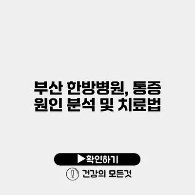 부산 한방병원, 통증 원인 분석 및 치료법