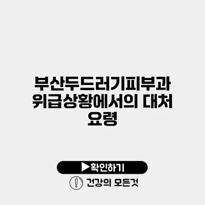 부산두드러기피부과 위급상황에서의 대처 요령