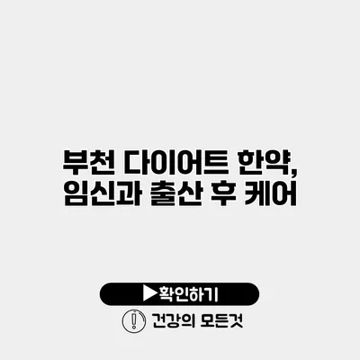 부천 다이어트 한약, 임신과 출산 후 케어