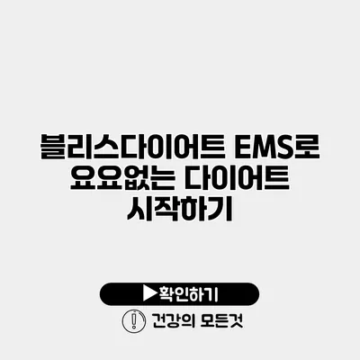 블리스다이어트 EMS로 요요없는 다이어트 시작하기