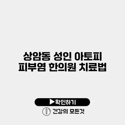 상암동 성인 아토피 피부염 한의원 치료법