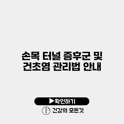 손목 터널 증후군 및 건초염 관리법 안내