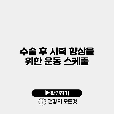 수술 후 시력 향상을 위한 운동 스케줄