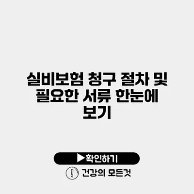 실비보험 청구 절차 및 필요한 서류 한눈에 보기