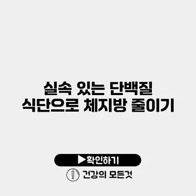 실속 있는 단백질 식단으로 체지방 줄이기