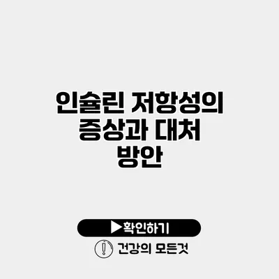 인슐린 저항성의 증상과 대처 방안