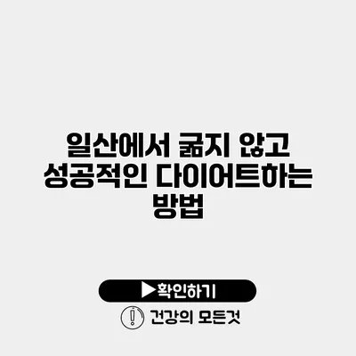 일산에서 굶지 않고 성공적인 다이어트하는 방법
