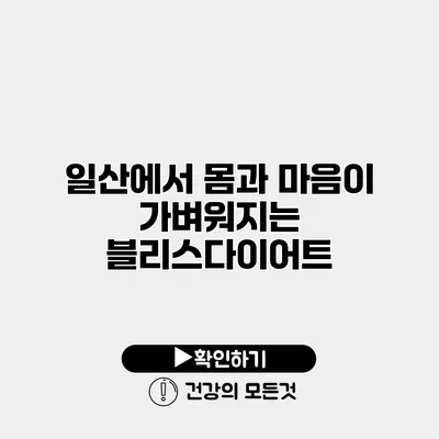 일산에서 몸과 마음이 가벼워지는 블리스다이어트