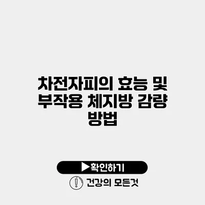 차전자피의 효능 및 부작용 체지방 감량 방법