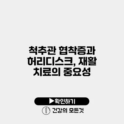 척추관 협착증과 허리디스크, 재활 치료의 중요성