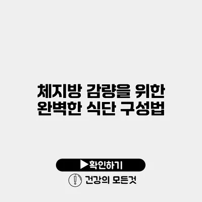 체지방 감량을 위한 완벽한 식단 구성법