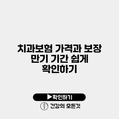 치과보험 가격과 보장 만기 기간 쉽게 확인하기