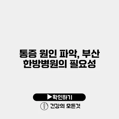 통증 원인 파악, 부산 한방병원의 필요성