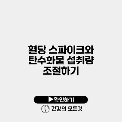 혈당 스파이크와 탄수화물 섭취량 조절하기