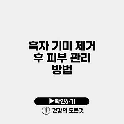 흑자 기미 제거 후 피부 관리 방법