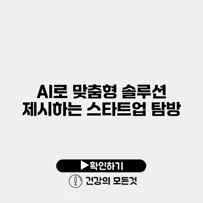 AI로 맞춤형 솔루션 제시하는 스타트업 탐방