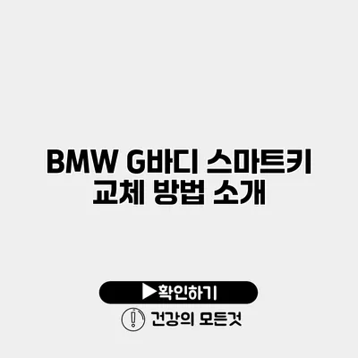 BMW G바디 스마트키 교체 방법 소개