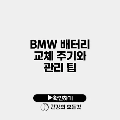 BMW 배터리 교체 주기와 관리 팁
