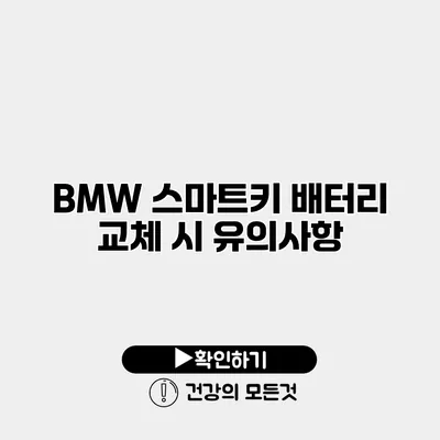 BMW 스마트키 배터리 교체 시 유의사항