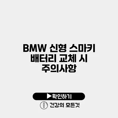 BMW 신형 스마키 배터리 교체 시 주의사항