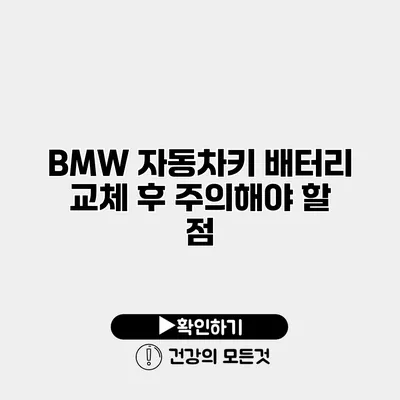 BMW 자동차키 배터리 교체 후 주의해야 할 점