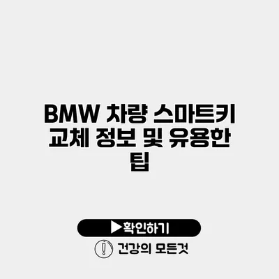 BMW 차량 스마트키 교체 정보 및 유용한 팁