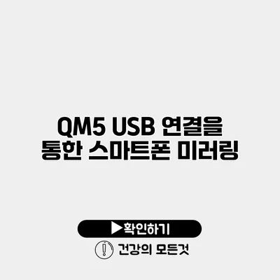 QM5 USB 연결을 통한 스마트폰 미러링