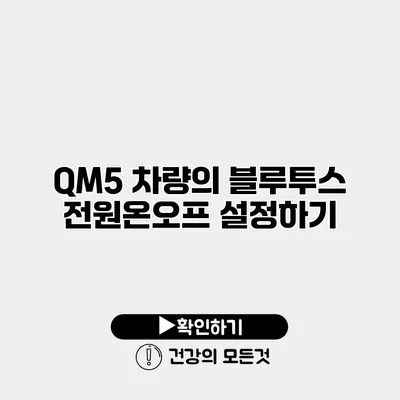 QM5 차량의 블루투스 전원온/오프 설정하기