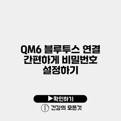 QM6 블루투스 연결 간편하게 비밀번호 설정하기
