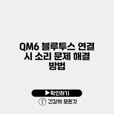 QM6 블루투스 연결 시 소리 문제 해결 방법
