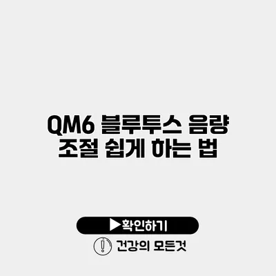 QM6 블루투스 음량 조절 쉽게 하는 법