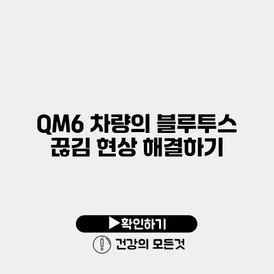 QM6 차량의 블루투스 끊김 현상 해결하기