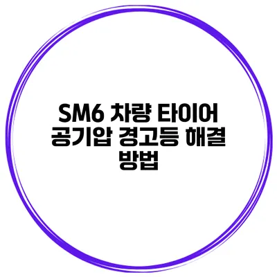 SM6 차량 타이어 공기압 경고등 해결 방법