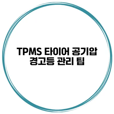 TPMS 타이어 공기압 경고등 관리 팁