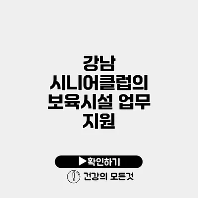 강남 시니어클럽의 보육시설 업무 지원