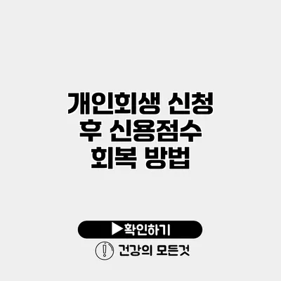 개인회생 신청 후 신용점수 회복 방법