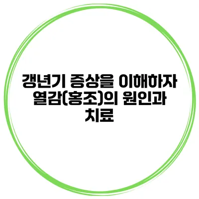 갱년기 증상을 이해하자: 열감(홍조)의 원인과 치료
