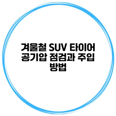 겨울철 SUV 타이어 공기압 점검과 주입 방법