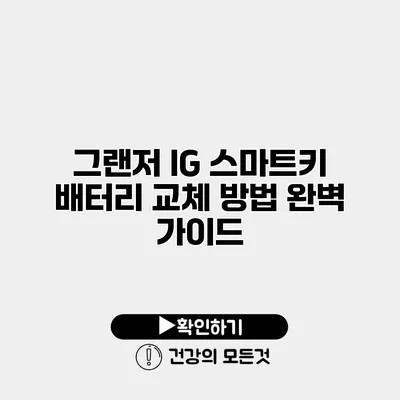그랜저 IG 스마트키 배터리 교체 방법 완벽 가이드
