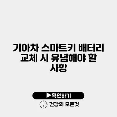 기아차 스마트키 배터리 교체 시 유념해야 할 사항