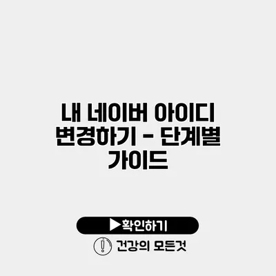 내 네이버 아이디 변경하기 - 단계별 가이드