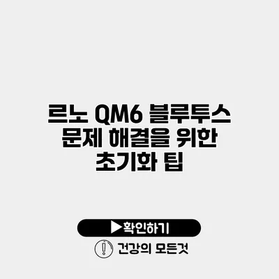 르노 QM6 블루투스 문제 해결을 위한 초기화 팁