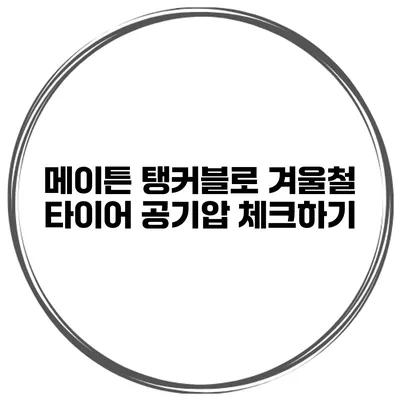 메이튼 탱커블로 겨울철 타이어 공기압 체크하기