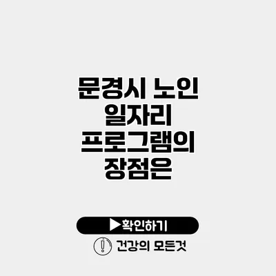 문경시 노인 일자리 프로그램의 장점은?