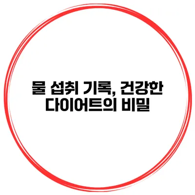 물 섭취 기록, 건강한 다이어트의 비밀