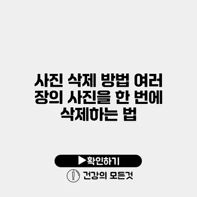 사진 삭제 방법 여러 장의 사진을 한 번에 삭제하는 법